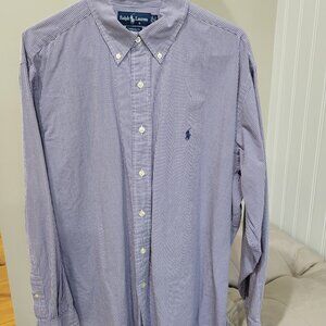 Men's Polo Ralph Lauren Yarmouth Button Up Shirt XL 17 34/35 Cotton Long Sleeve
